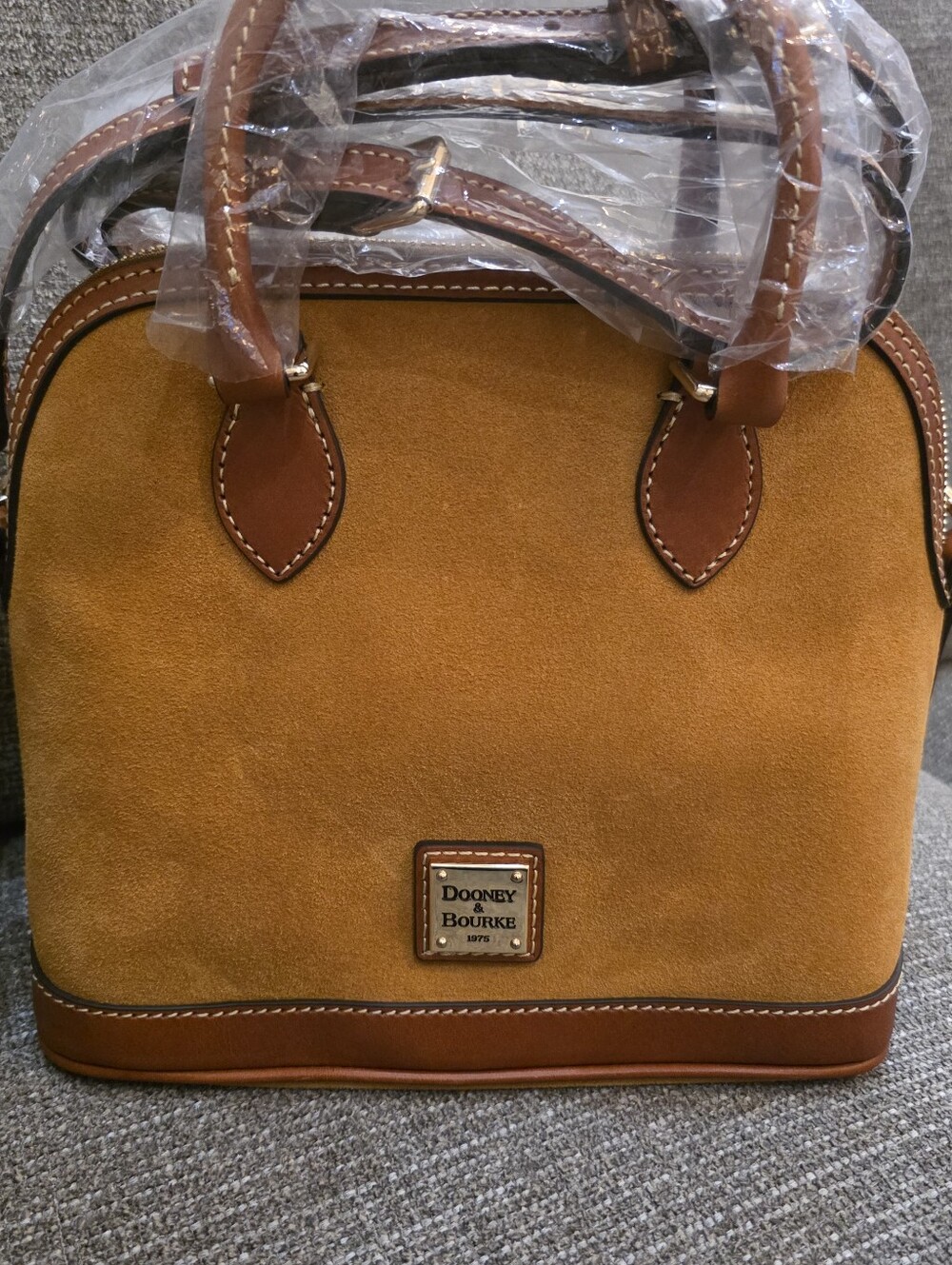 Dooney & Bourke Suede Satchel — Honey